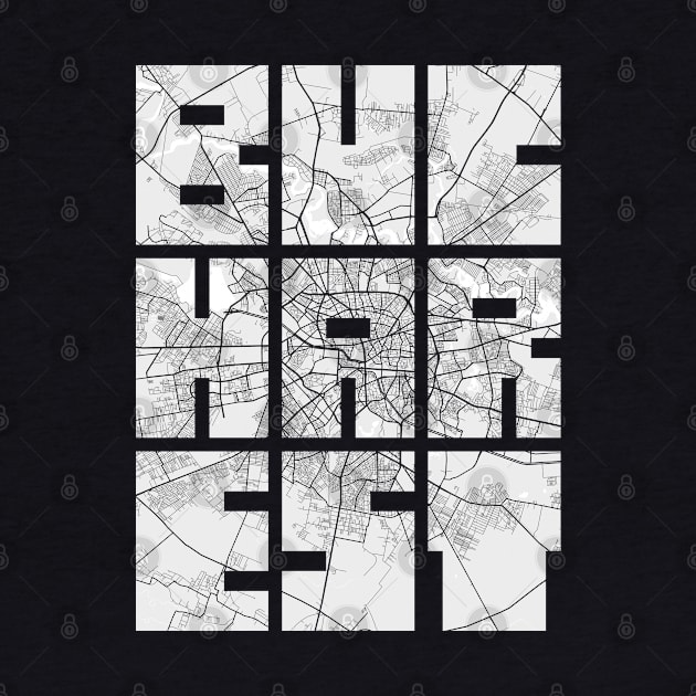 Bucharest, Romania City Map Typography - Light by deMAP Studio